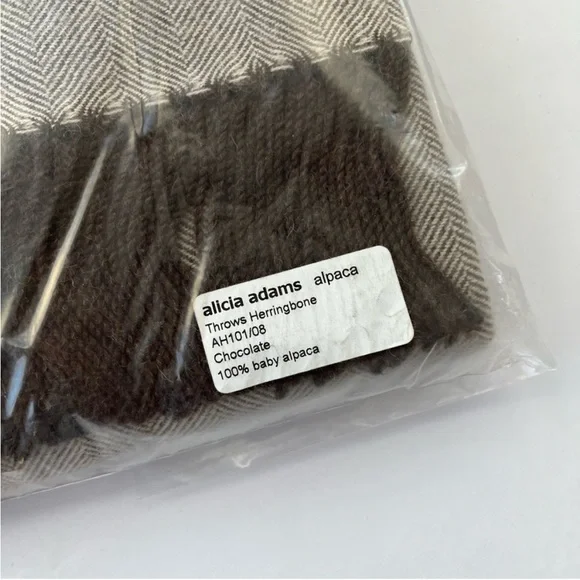 Alicia Adams Alpaca Herringbone Throw NEW